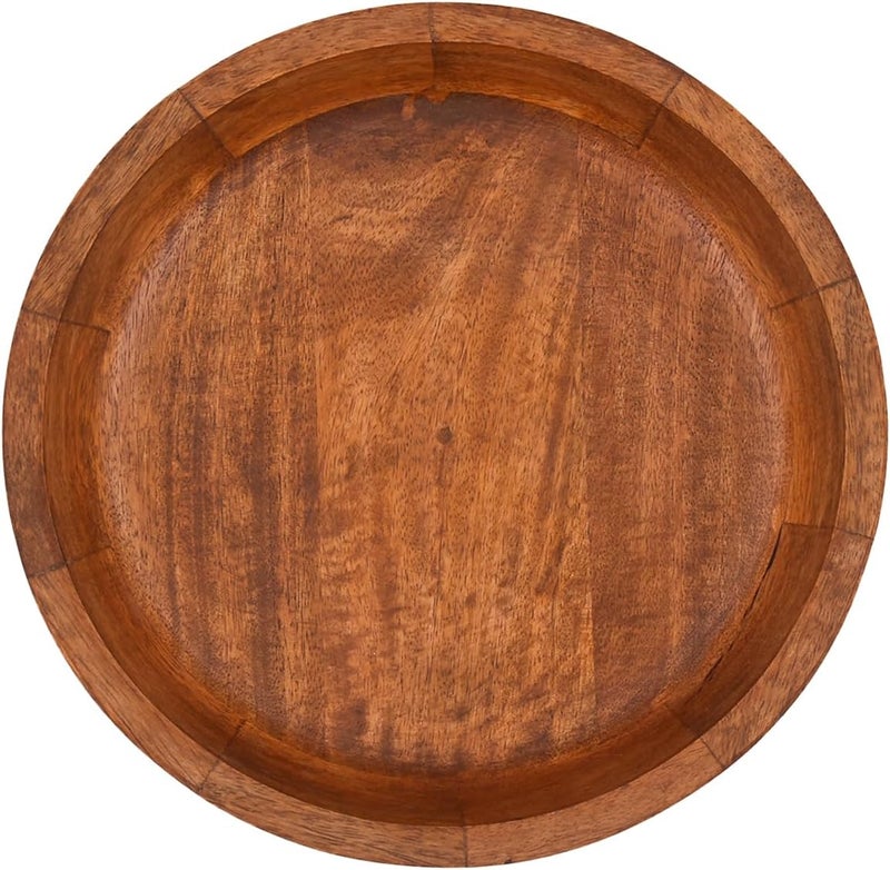 EDHAS Mango Wood Decorative Round Carved Bowl for Decoration, Centerpiece Bowl for Table (10" x 10" x 2.5") - Image 3